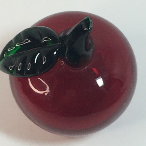 Red Fruit Art Glass Decor 2.5 in Apple Cherry #4 - Picture 3 of 6