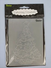 Darice Embossing Essentials Folder 1218-45 Christmas Tree Decorated Scrapbooking