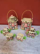 Vintage 6 Piece Woodland Cottage Porcelain Tea Set