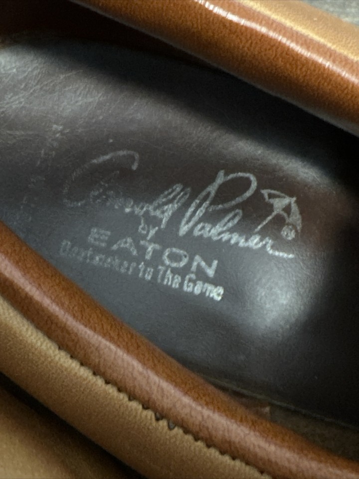 Vintage Leather ARNOLD PALMER Golf Shoes By Eaton Metal Spikes Men's