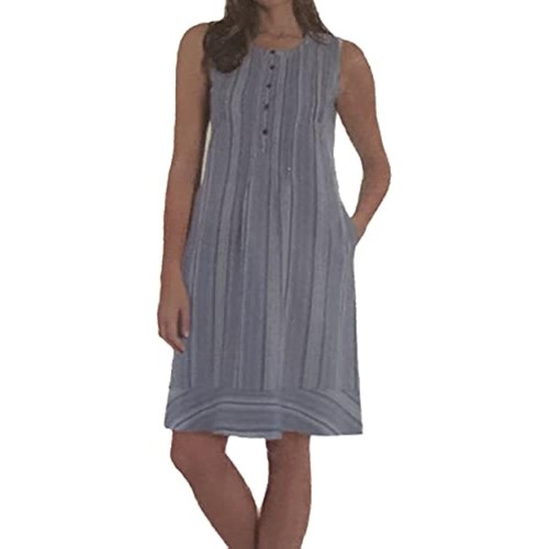 Vestido para mujer Briggs de mezcla de lino (azul marino, pequeño)