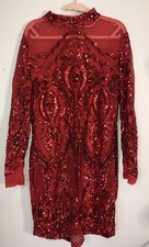 Fashion Nova - Red Lace Sequens Size Large 🌸
