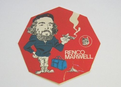 VECCHIO ADESIVO / Old Sticker COMANDANTE CHE GUEVARA (cm 10) Renco Marwell rosso - Foto 1 di 1