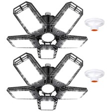 LED Garage Lights 2 Pack,Ceiling LED Shop Light 160W 16000LM 6500K Screw in L...