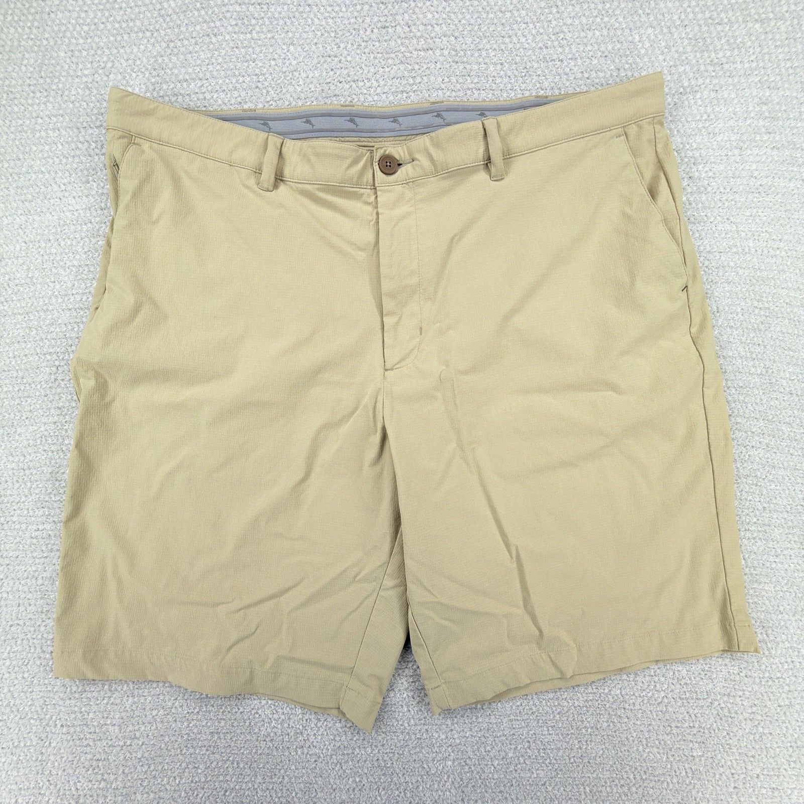 Tommy Bahama Chip Shot Shorts Mens 42 Brown Golf Chino Islandzone Performance