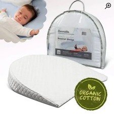 Zermatte Bassinet Wedge: Premium Foam, Organic Cotton, Universal Fit 15x12.2x2.6