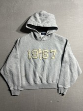 Polo Ralph Lauren Hoodie Women s Medium Melange Destroyed 1967 Sweatshirt Grey