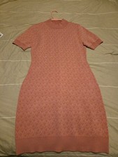 MICHAEL KORS Short Sleeve Dress,mPink, Monogram, JS2811S4GH