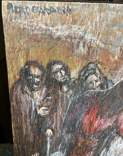 Outsider Art “Sarah” Crayon On Wood - Picture 3 of 5