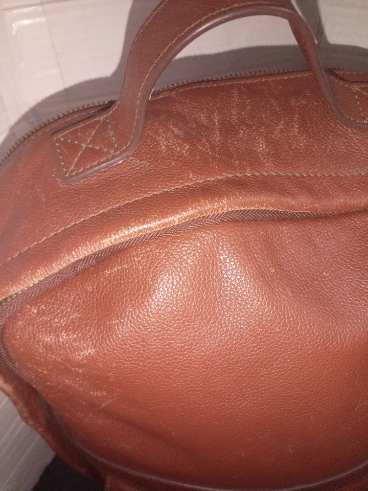 Fossil Sherri Backpack Brown Leather W/Key Pre-owned Tassel Zip - Image 4 of 4