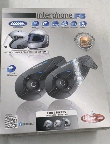 Interphone F5 Multi-User Conference System Universal Cellular Headset Helmet Kit