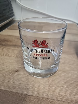 Whyte And Mackay Glass Special Scotch Whisky Tumbler Vintage Retro Prop whiskey 
