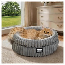 Cat Bed Kitten Bed, Washable Round Cat Beds for Indoor Cats, Super Soft Plush...