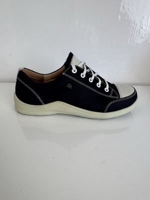 Finn Comfort Soho Damen Sneaker Halbschuhe Leder Schwarz Weiß Gr. 37