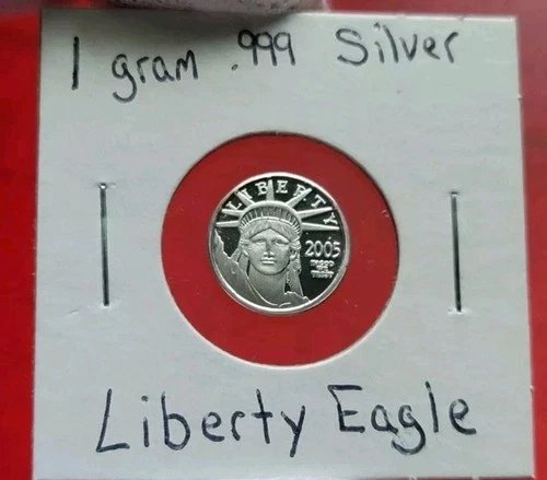 2005 USA Lady Liberty / Eagle - 1 Gram .999 Fine Silver Bullion Mini Proof Round