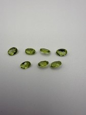 7 Natural Peridot Gemstones 2.85ct Total, Oval Cut, Medium Green, VS
