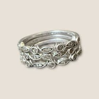 Vintage Sterling Silver Stack Rings Set With Small Stones Size 8.75