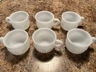 Vintage Jeannette Della Robbia Fruit Coffee Tea Punch Cups Milk Glass Set of 6