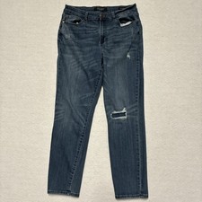 JUDY BLUE Boyfriend Fit Stretch Distressed Medium Wash Denim Size 13/31 Women's