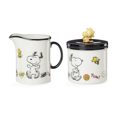 Home And Kitchen, Chef Snoopy Sugar & Creamer, 2-Piece Set, Porcelain Materia...