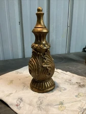 Vintage Ornate Faux Wood Finial 18” Resin Acanthus Leaf Architectural Decor