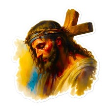 Jesus Cross Sticker Vinyl Decal For Car Window, Laptop