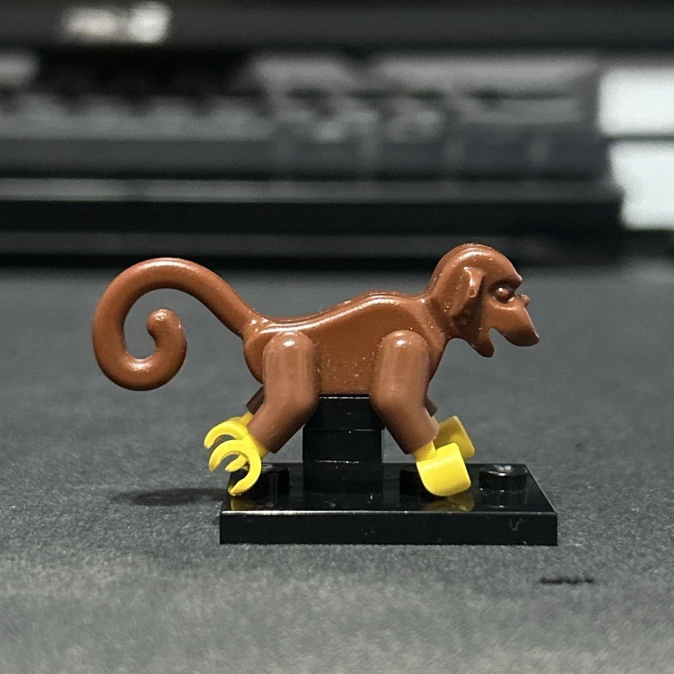 乐高猴子棕色动物人偶带黄色手复古海盗岛民迷你公仔 — 第 3/4 张图片