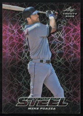 Mike Piazza 2023 Leaf Trinity Steel Lazer Pink #'D 01/25 #S-48