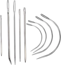 9PCS Heavy Duty Leather Sewing Needles Kit with Curved and Straight Needles