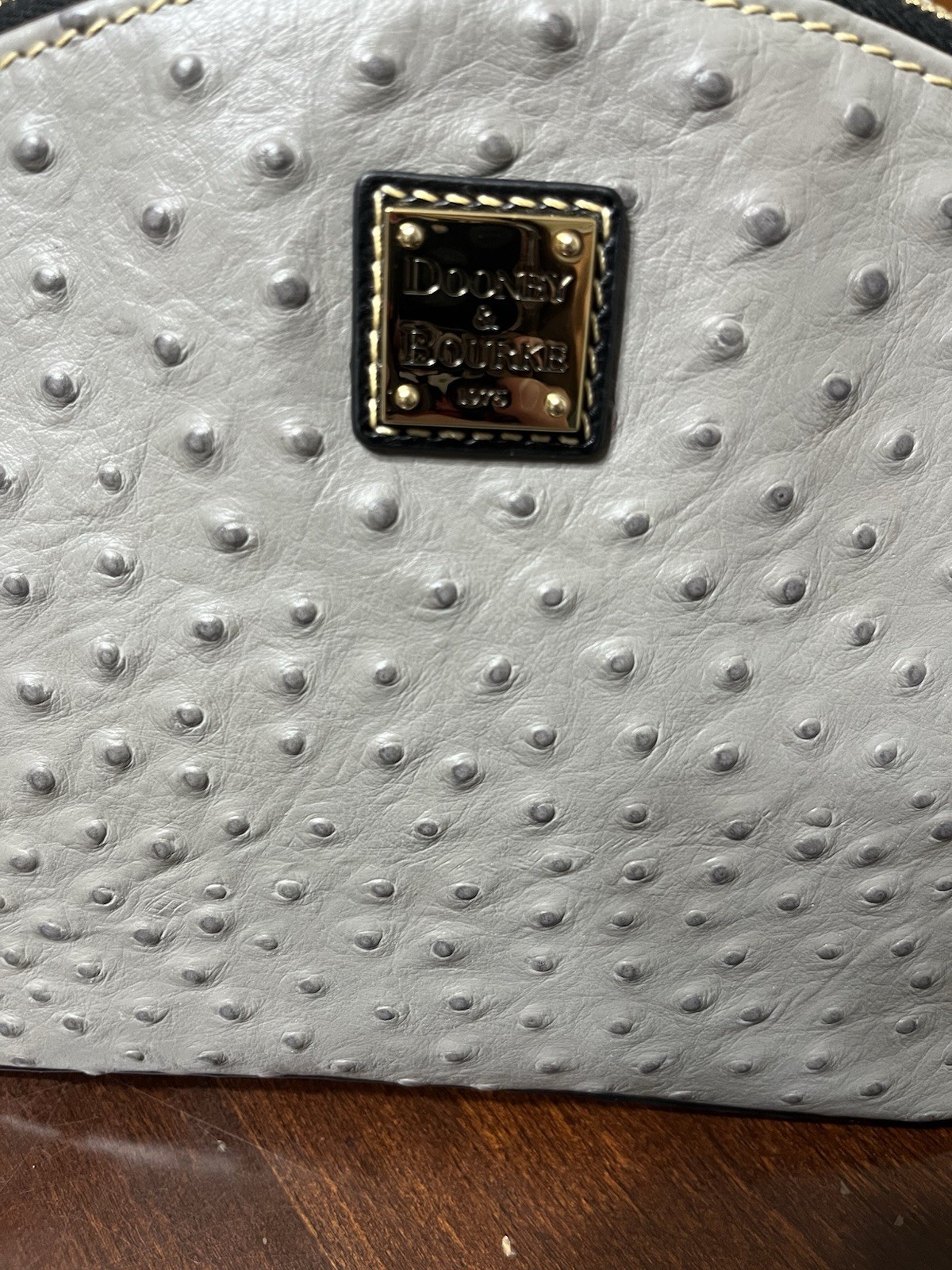 Dooney & Bourke Gray Ostrich Ruby Crossbody Purse - image 12