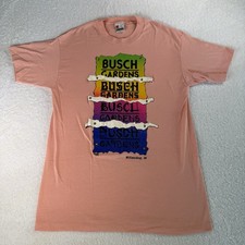 Vintage 80s Busch Gardens Graphic Shirt Single Stitch Soft Thin Made In USA L