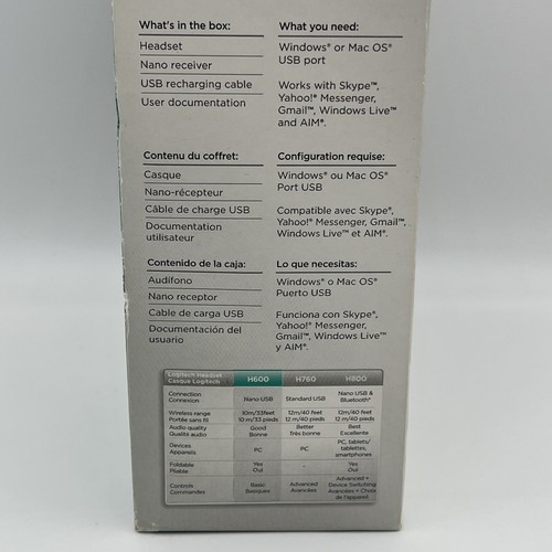 New Sealed Logitech 981-000341 H600 Wireless Headset - 第 8/9 張圖片