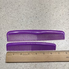 2 Vintage Unbreakable Brand Purple Hair Comb 6.5 8" Rare New Old Stock