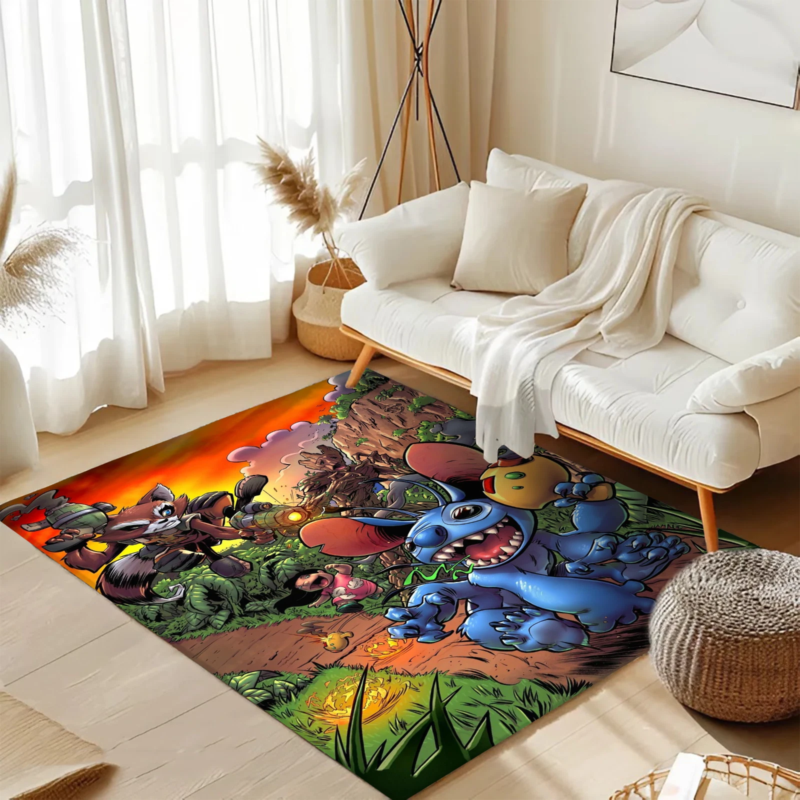 Stitch Rectangle Rug, Cartoon Rug, Disney Rug Gift for Friends