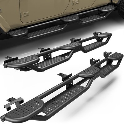Fit 2020-2026 Jeep Gladiator JT 4 Door 3-Raised Side Step Plate Running Board