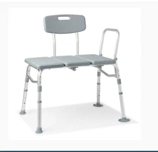 Medline Adjustable Transfer Bench for Bathtubs and Shower Slip-Resistant, 400 lb