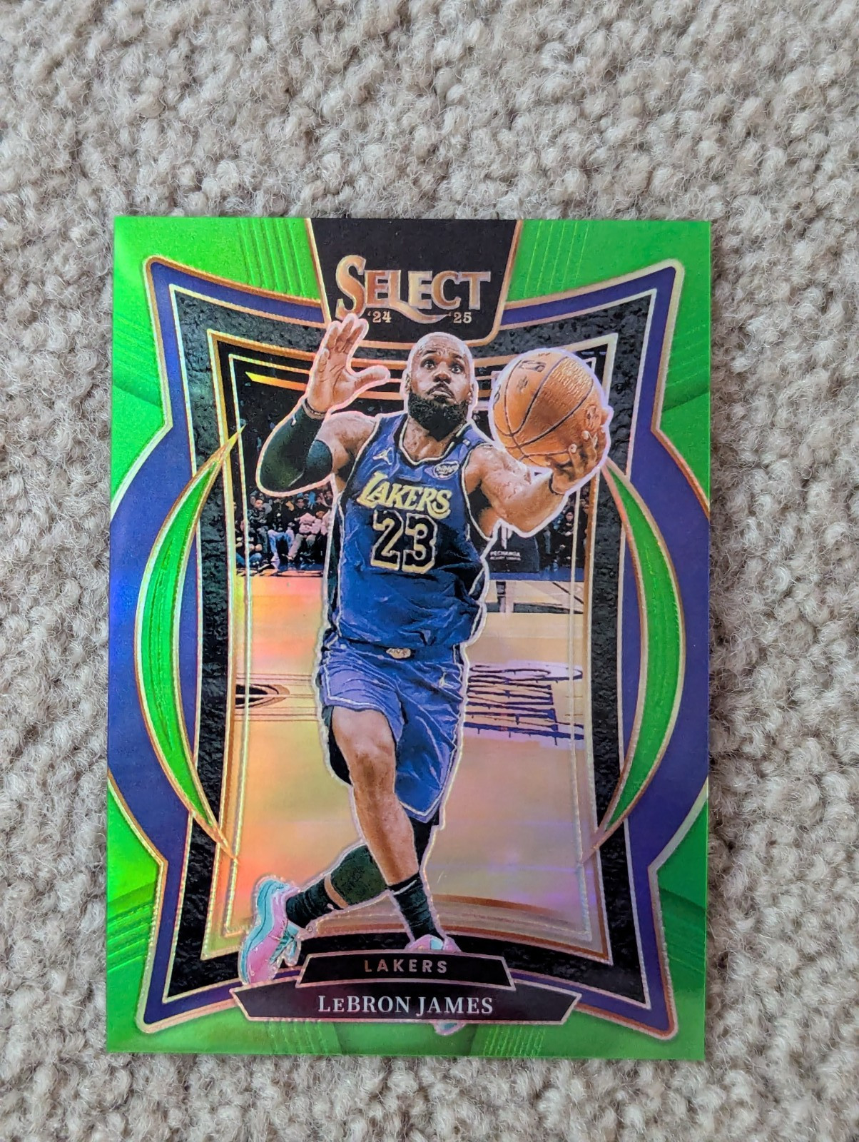 2024-25 Select Lebron James Concourse Neon Green Refractor (#54) Lakers SP /75