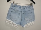 NYC Juniors Light Wash Crochet Trim Denim Shorts, Size M. — photo 8