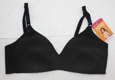 NWT WARNER'S no side effects BRA 1056 extra side coverage wire free BLACK