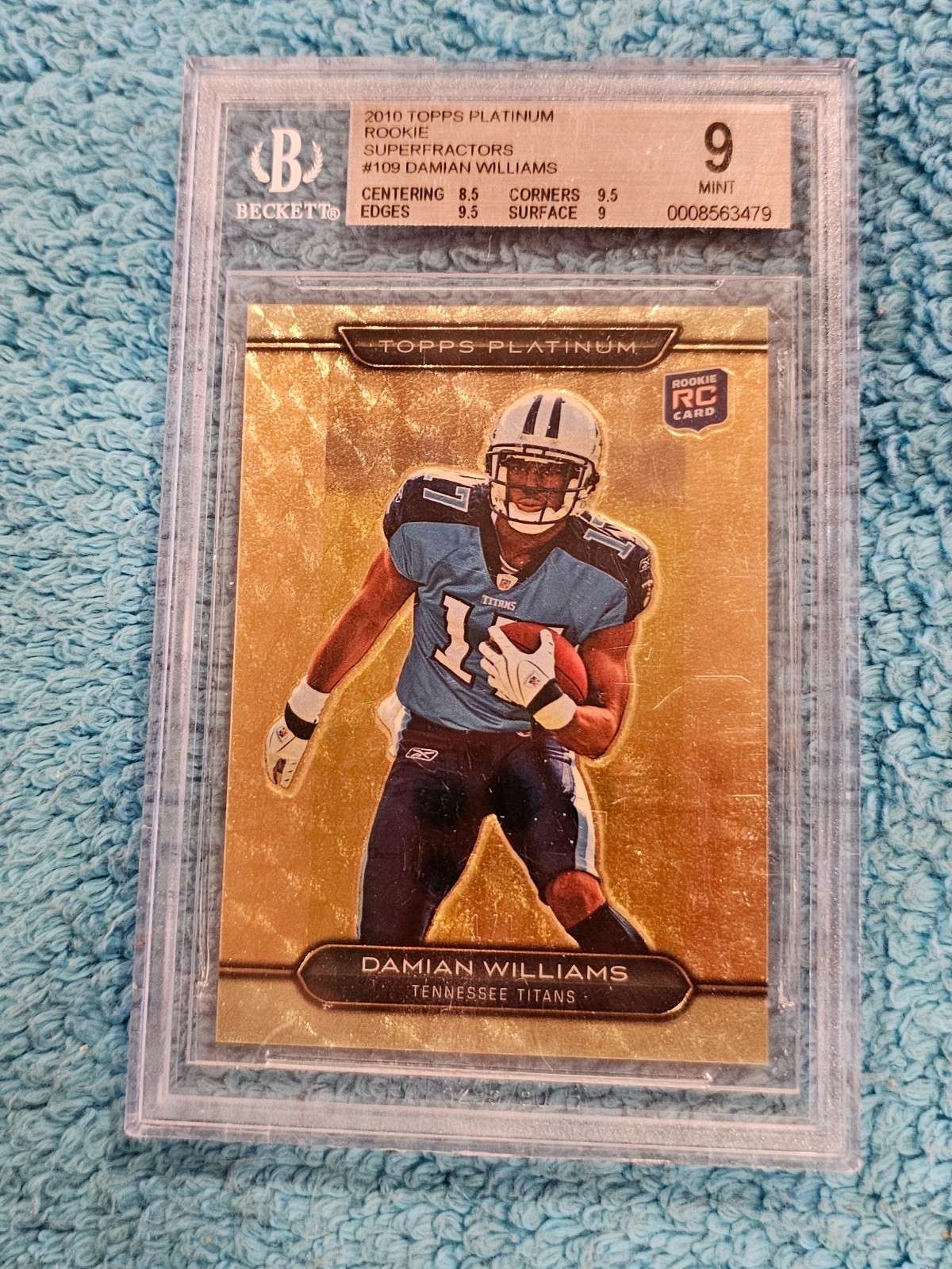 Q) 2010 Topps Platinum Rookie Superfractor Damian Williams 1 OF 1 Beckett Mint 9