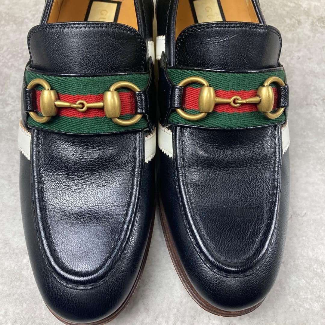 Adidas X Gucci Black Leather Women's Loafers Rare Size 5.5 (JP22