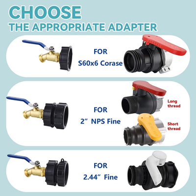 Adattatore Per Serbatoio IBC, Rubinetto/valvola, Valvola Per Serbatoio, DN50 (75 Mm - Foto 3