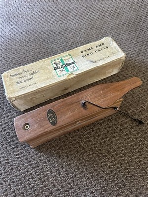 Vintage P.S. Olt GB-110 Turkey Gobbler Wood Box Call w/ Original Box Pekin IL