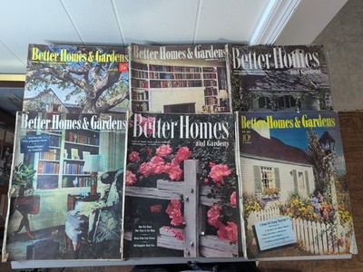 Vintage Lot of 6 1940s Better Homes & Gardens Magazines Scrapbooking Ephemera #1