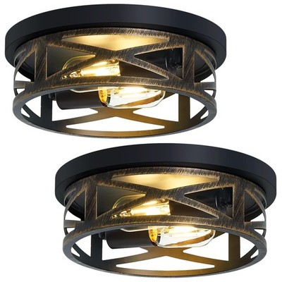 ZHU YAN Farmhouse Light Fixtures,2 Pack Flush Mount Ceiling Light,Light Fixtu...