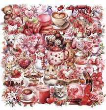 50pcs Vintage Valentine Waterproof Stickers For Valentines