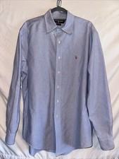 Ralph Lauren Yarmouth Button Shirt Mens Sz 16/35 Blue Oxford Flesh Pony Preppy