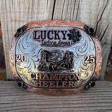 Cowboy Trophy Rodeo Style Belt Buckle with team roper