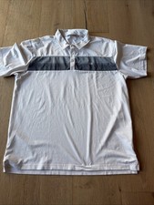Travis Mathew Mens 2XL White Chest Stripe Performance Short Sleeve Polo Shirt