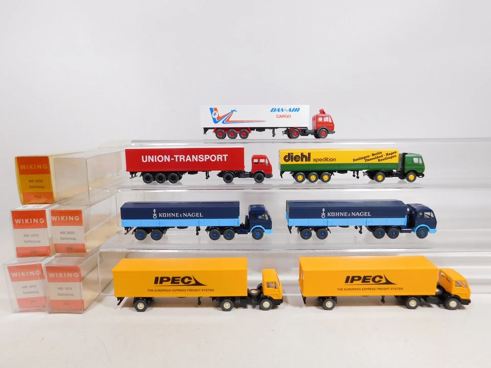 7X Wiking H0 1:87 Sattelzug MB: 515+541+547+Diehl+Dan Air S.G./Mint #DD736-0,5 - Immagine 2 di 4